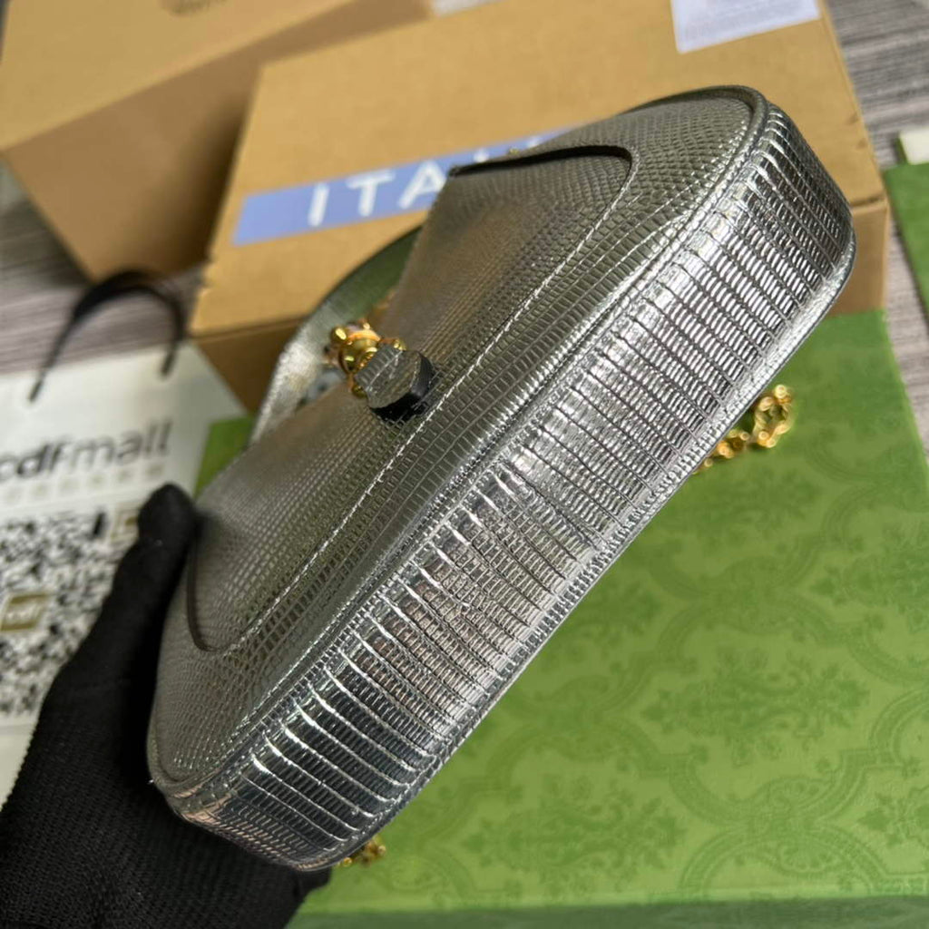Gucci 675799 Jackie 1961 lizard mini bag Silver