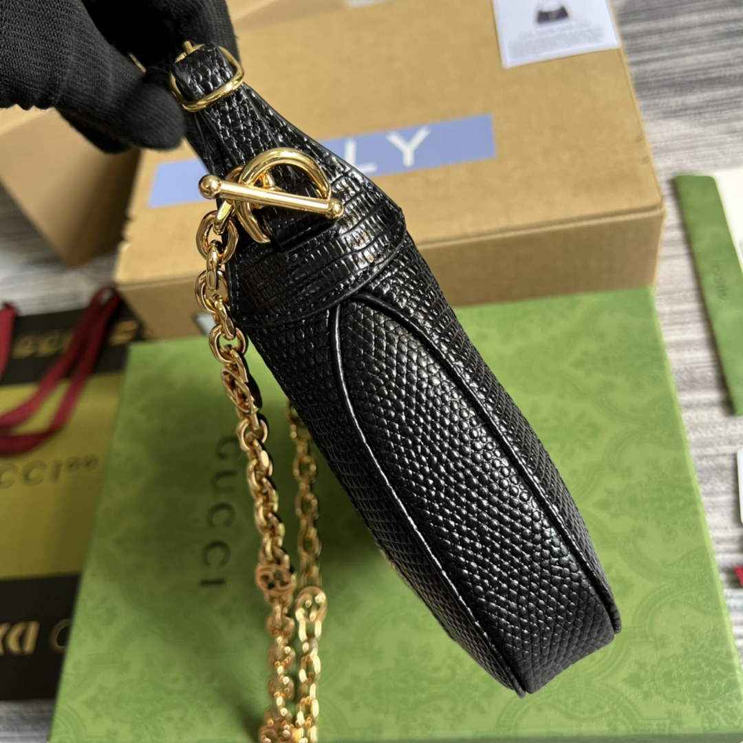 Gucci 675799 Jackie 1961 lizard mini bag Black