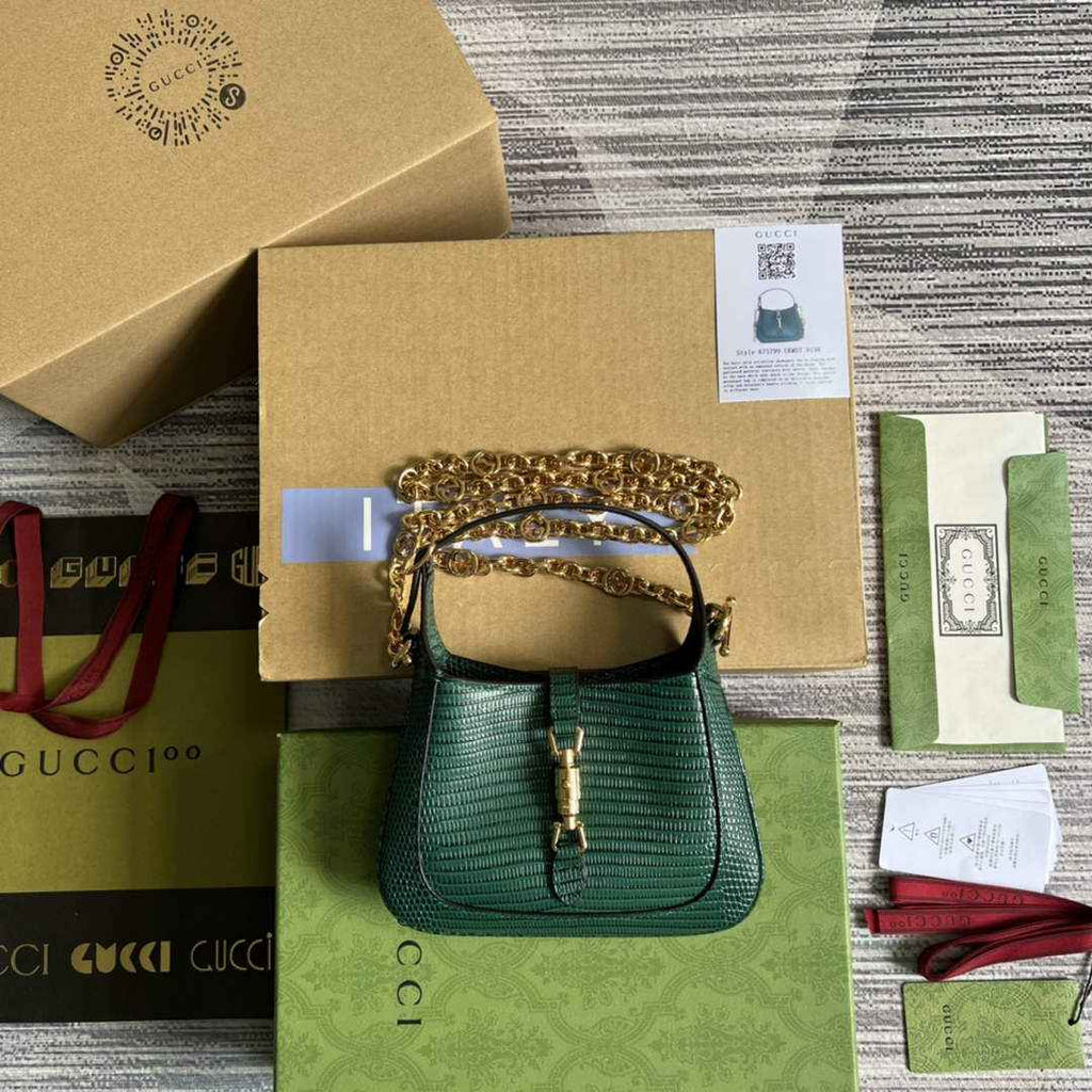 Gucci 675799 Jackie 1961 lizard mini bag Green