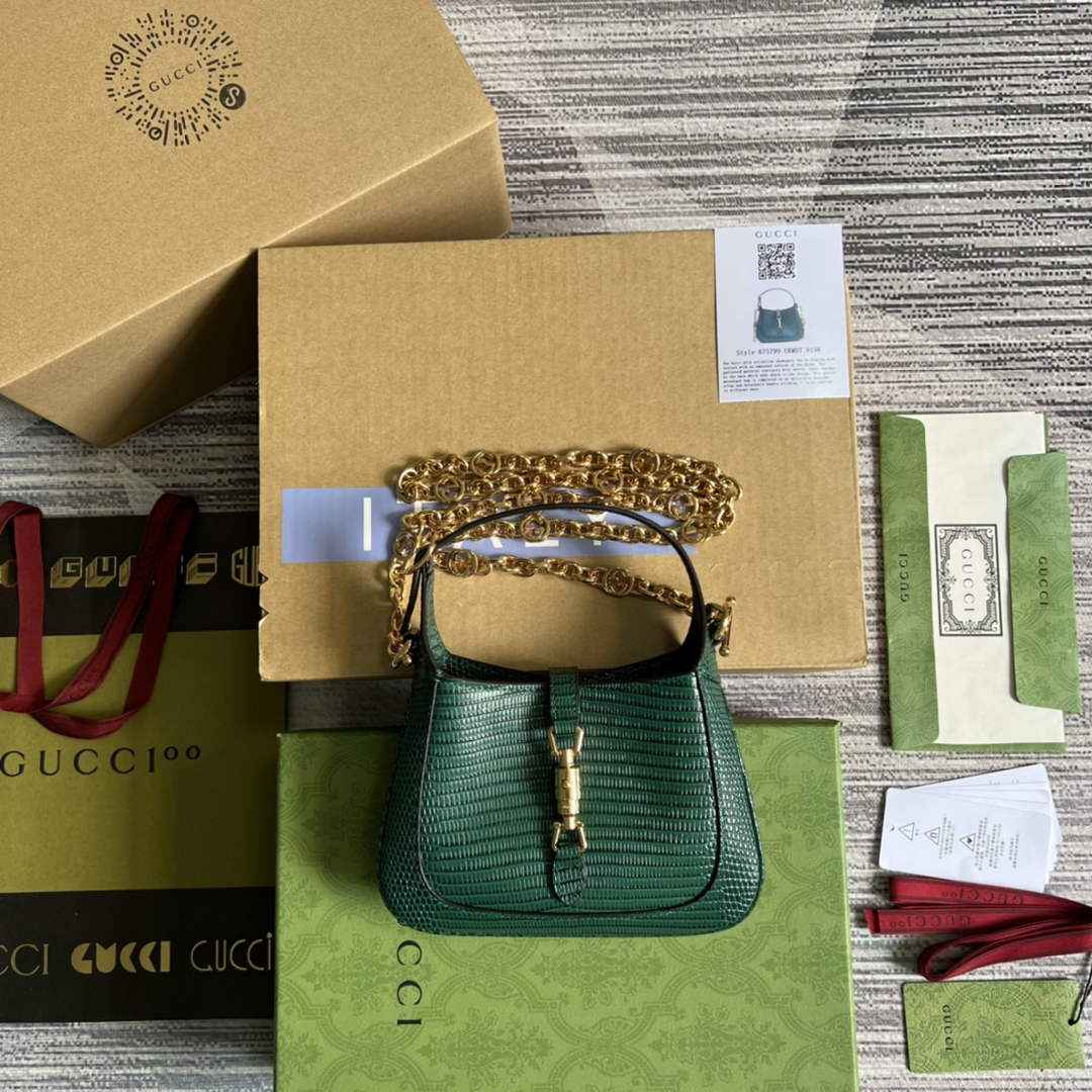 Gucci 675799 Jackie 1961 lizard mini bag Green
