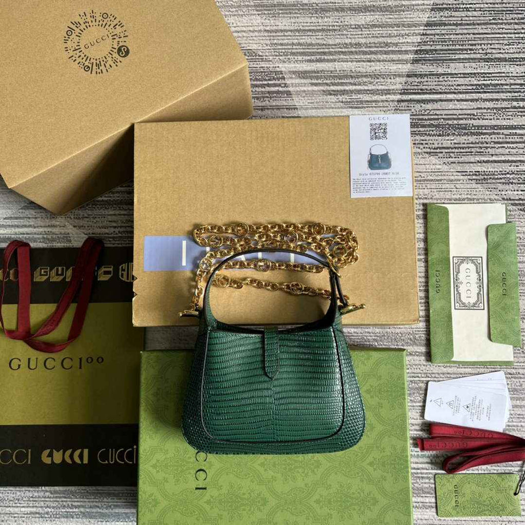 Gucci 675799 Jackie 1961 lizard mini bag Green