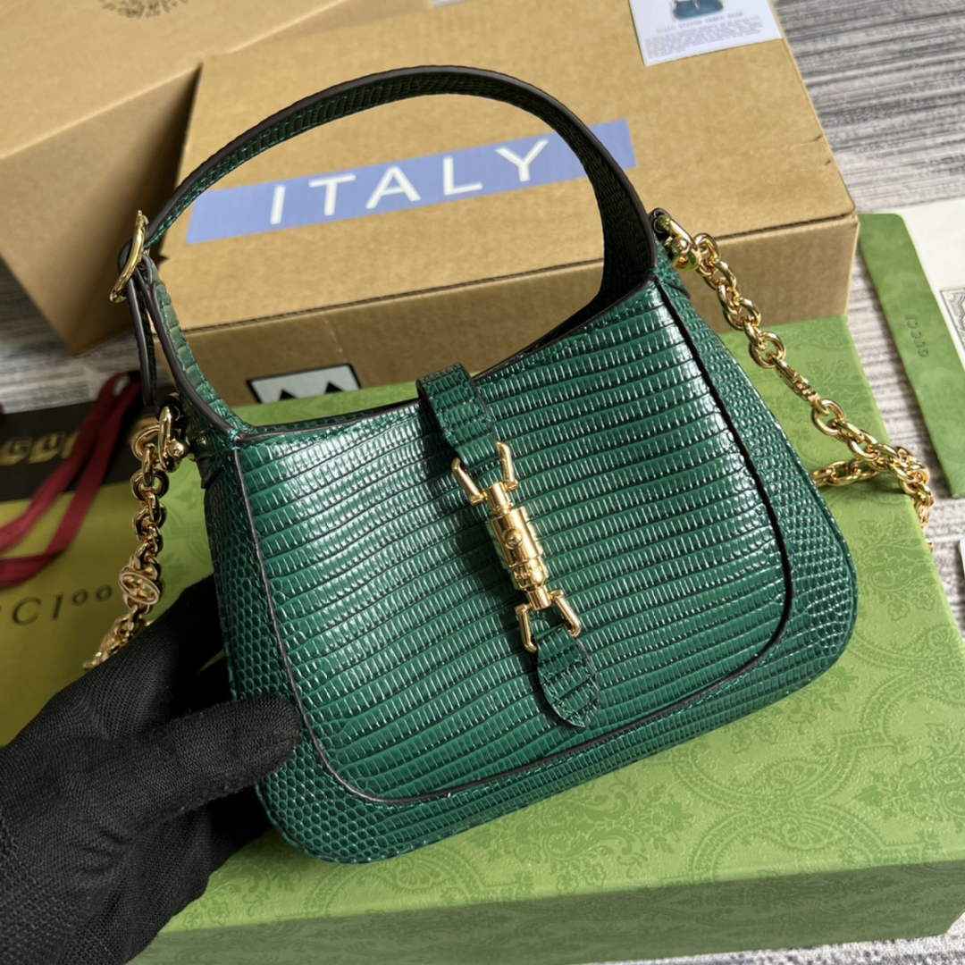 Gucci 675799 Jackie 1961 lizard mini bag Green