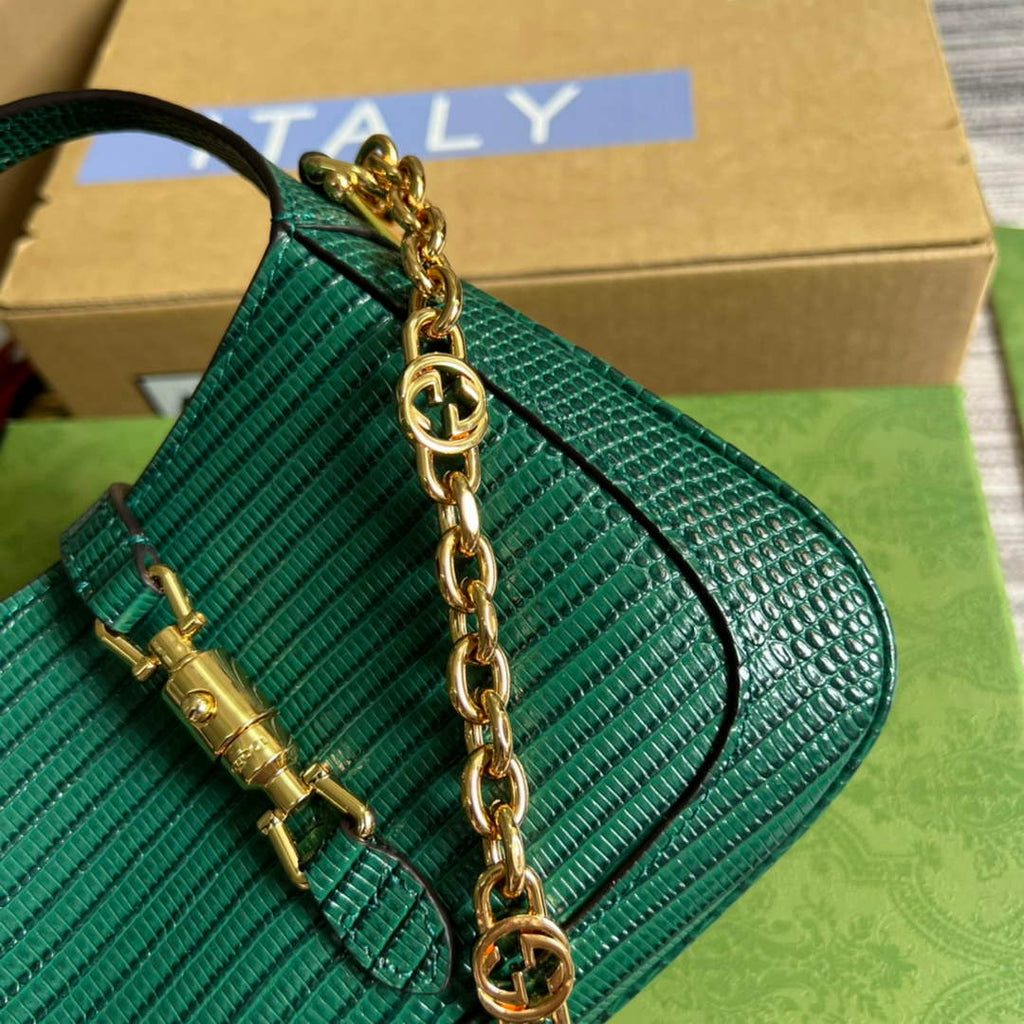 Gucci 675799 Jackie 1961 lizard mini bag Green