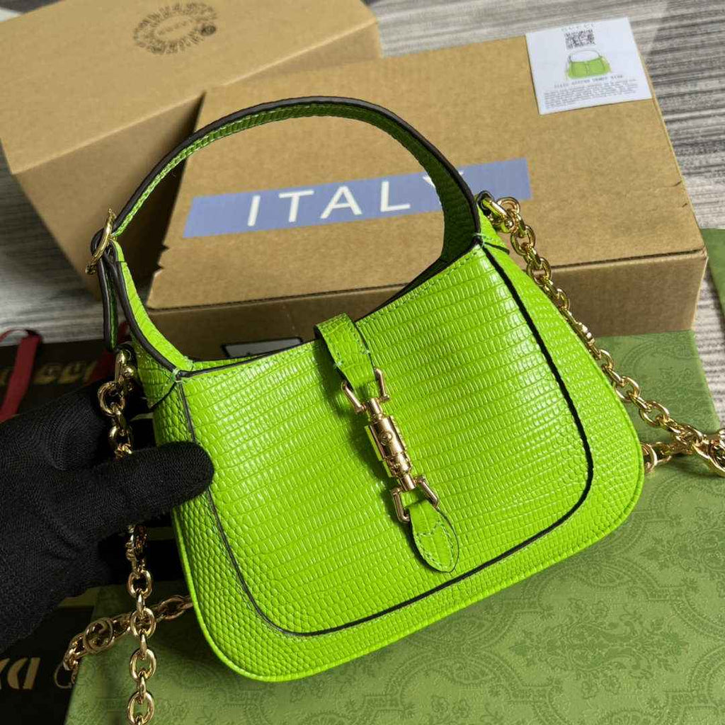 Gucci 675799 Jackie 1961 lizard mini bag Light Green