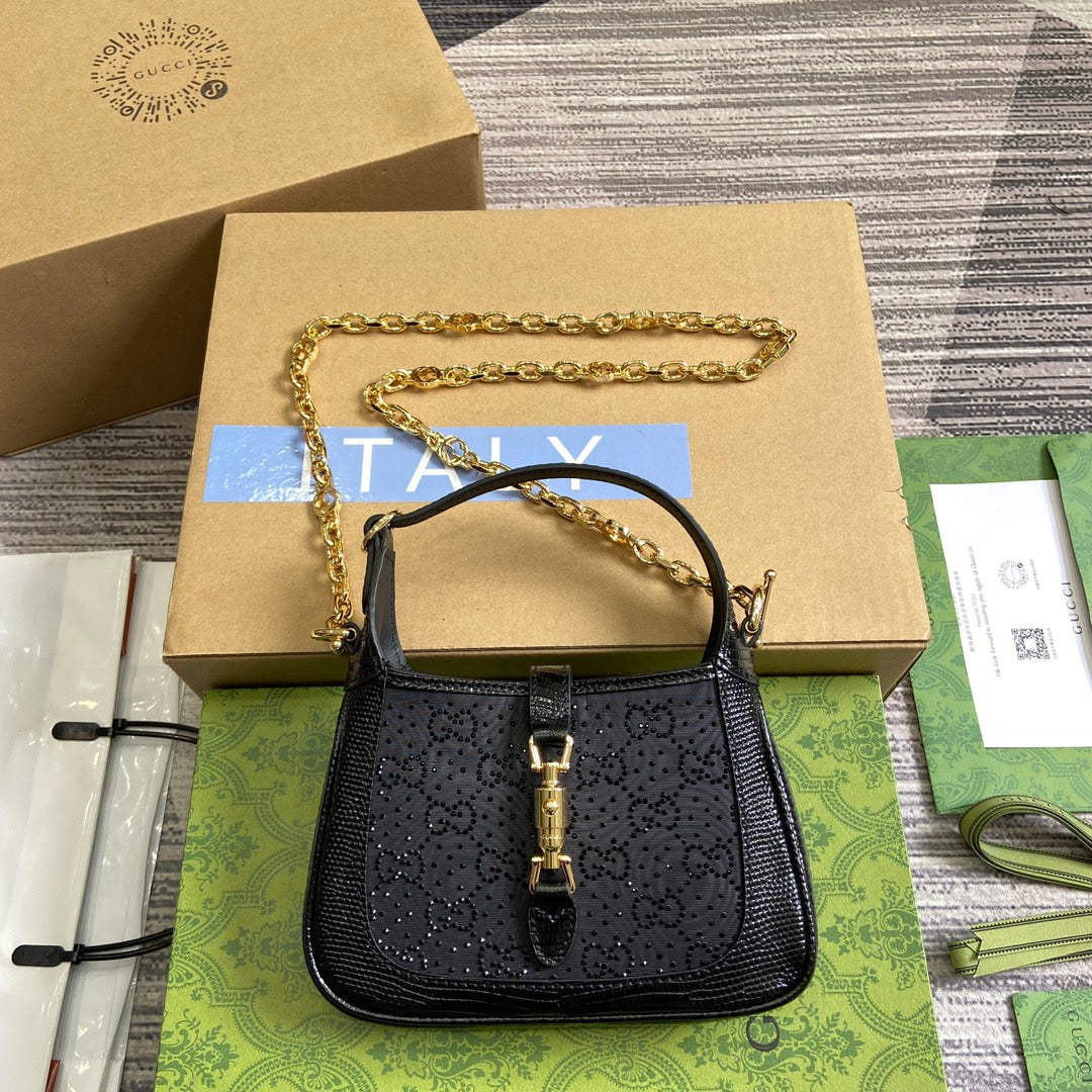 Gucci 675799 Jackie 1961 mini GG shoulder bag Black