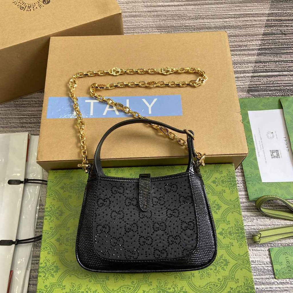 Gucci 675799 Jackie 1961 mini GG shoulder bag Black