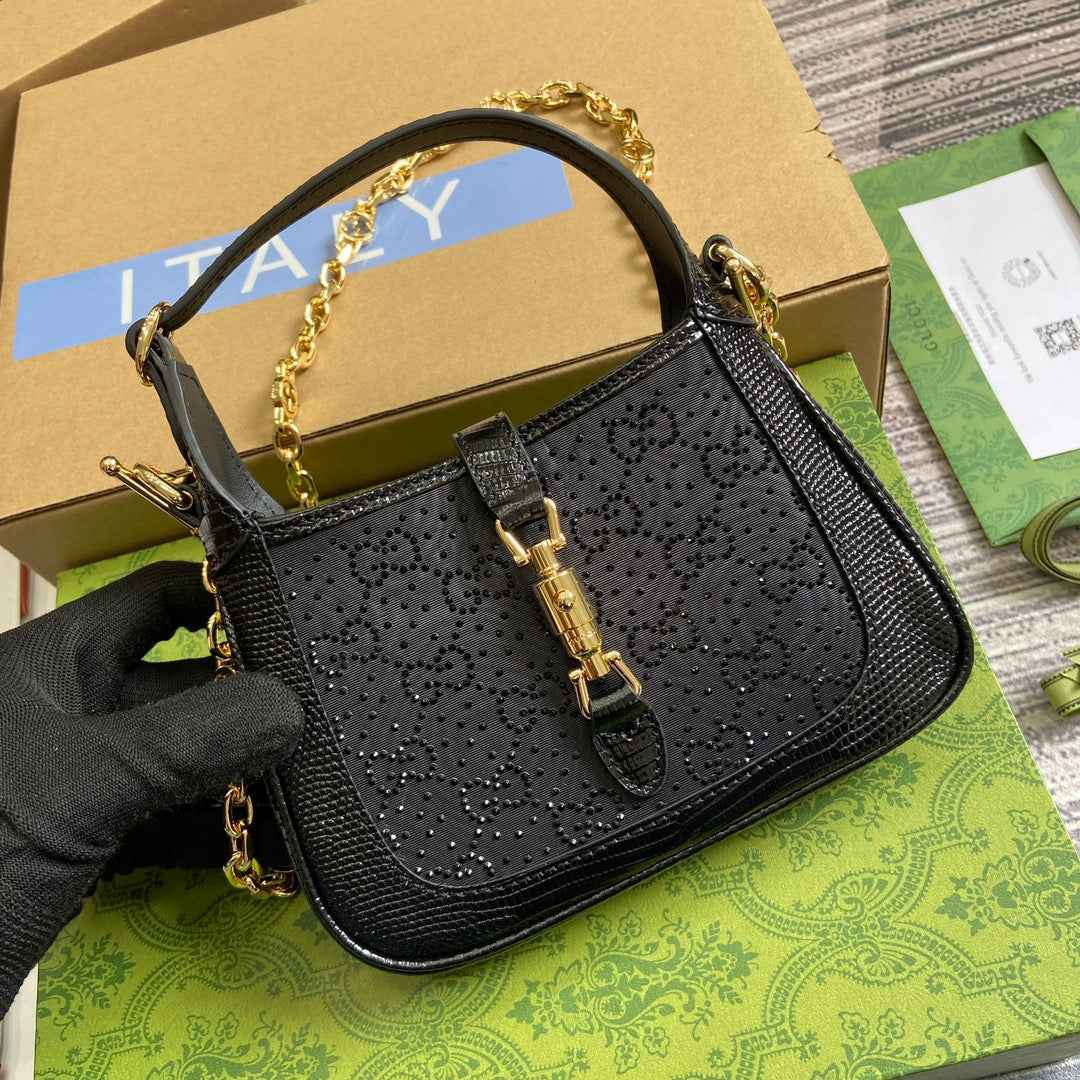 Gucci 675799 Jackie 1961 mini GG shoulder bag Black