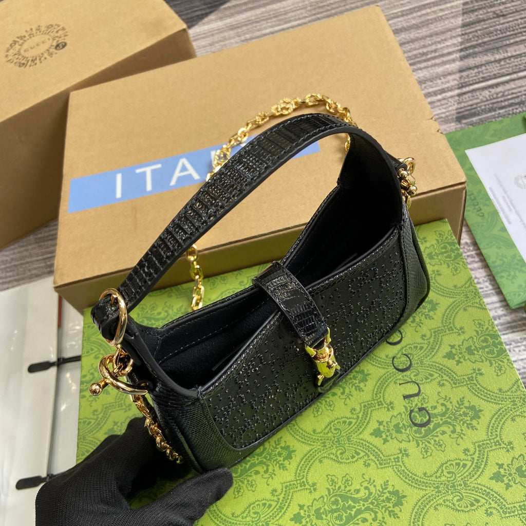 Gucci 675799 Jackie 1961 mini GG shoulder bag Black