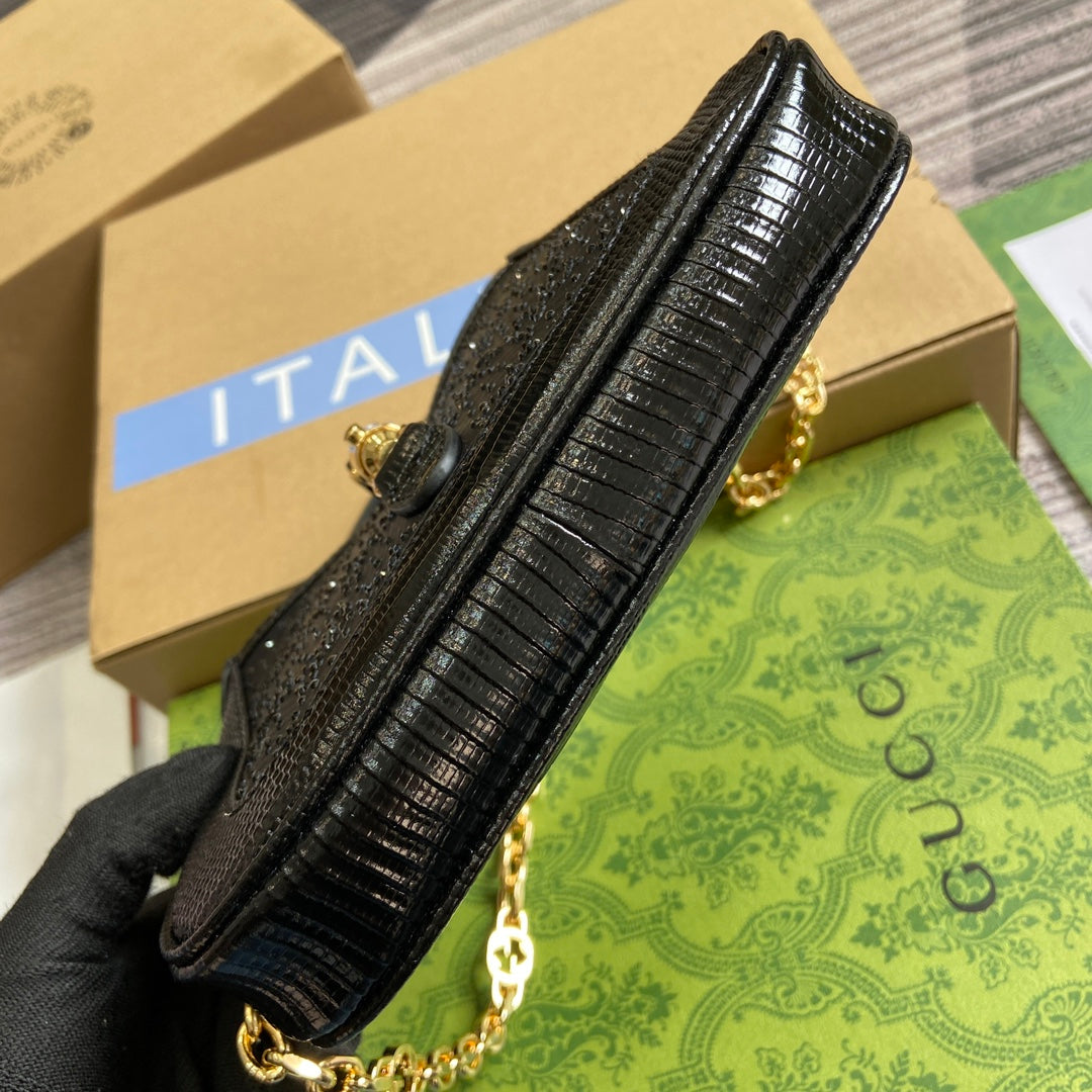 Gucci 675799 Jackie 1961 mini GG shoulder bag Black