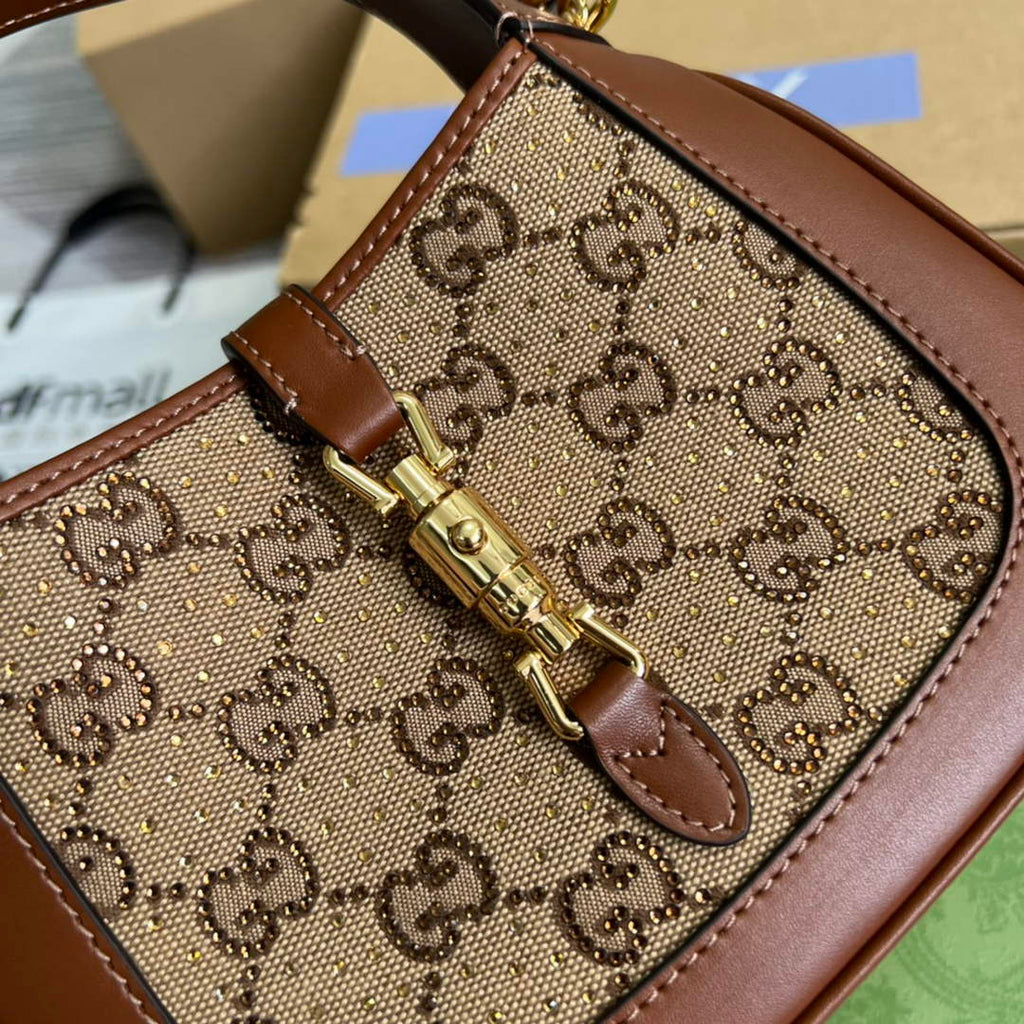 Gucci 675799 Jackie 1961 mini GG shoulder bag brown