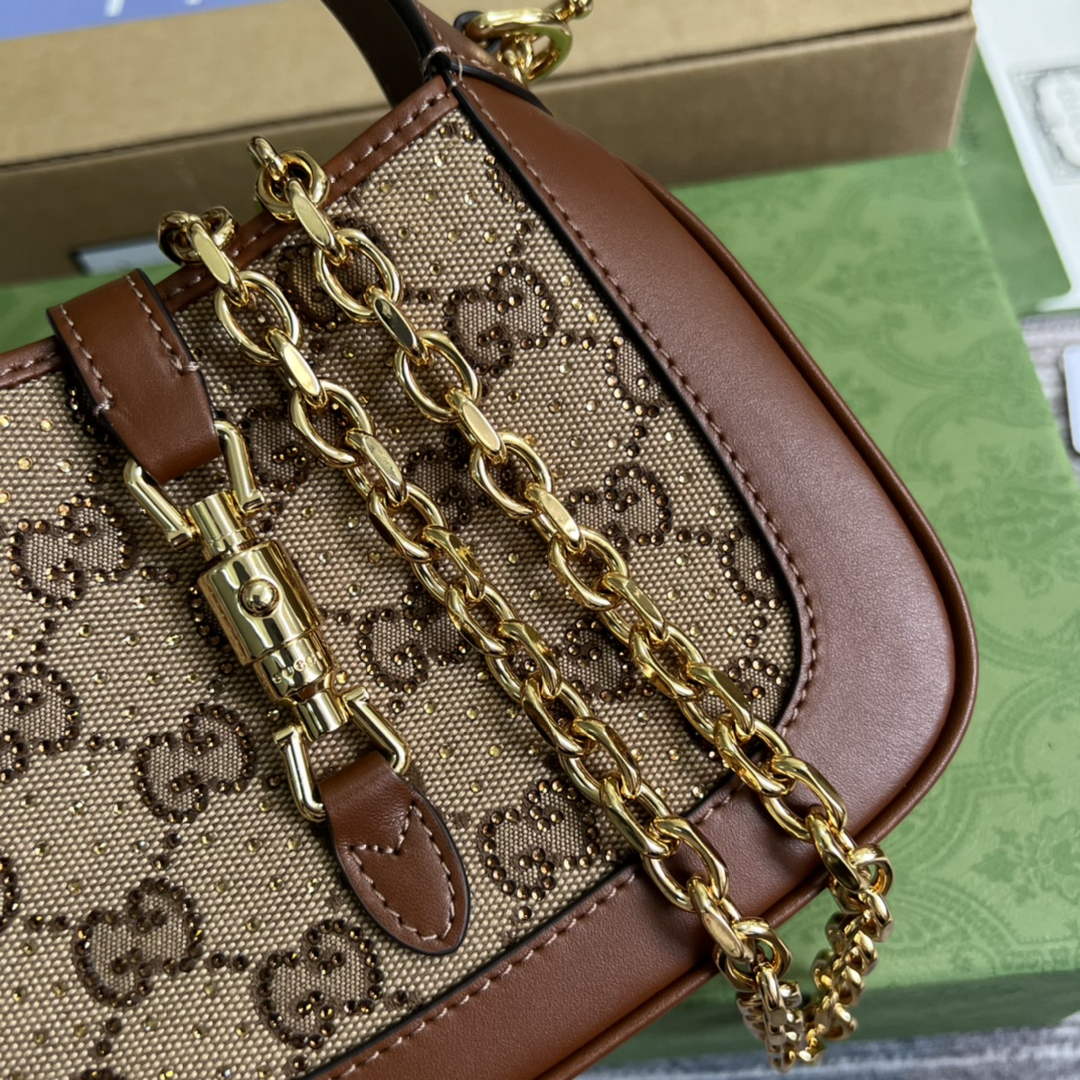 Gucci 675799 Jackie 1961 mini GG shoulder bag brown