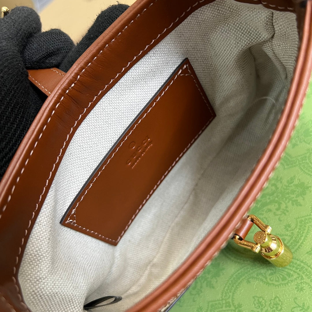 Gucci 675799 Jackie 1961 mini GG shoulder bag brown