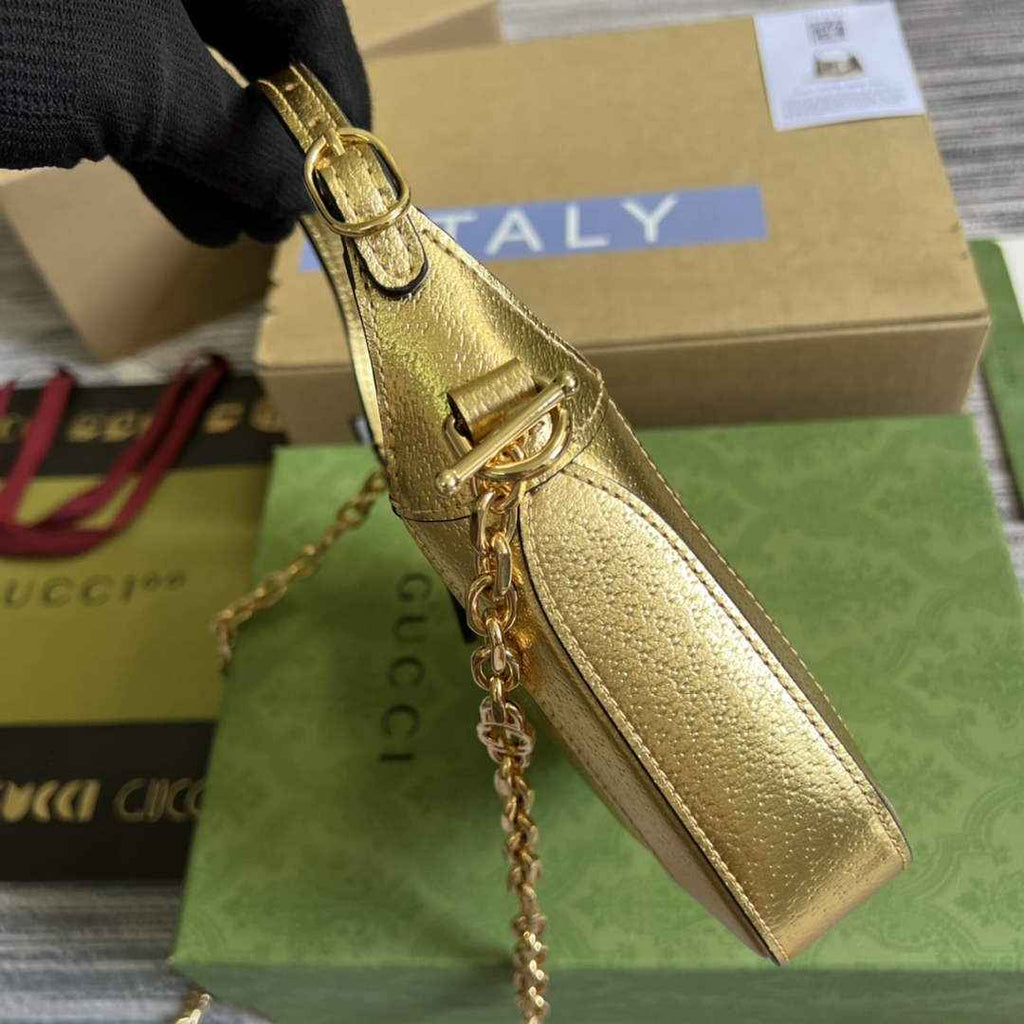Gucci 675799 Jackie 1961 mini GG shoulder bag Gold leather