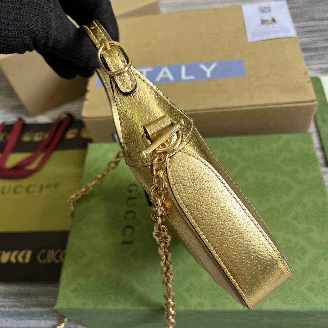 Gucci 675799 Jackie 1961 mini GG shoulder bag Gold leather