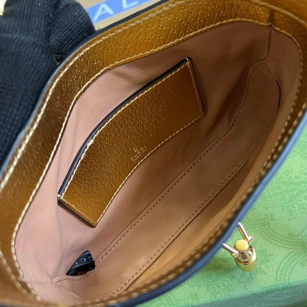 Gucci 675799 Jackie 1961 mini GG shoulder bag Gold leather
