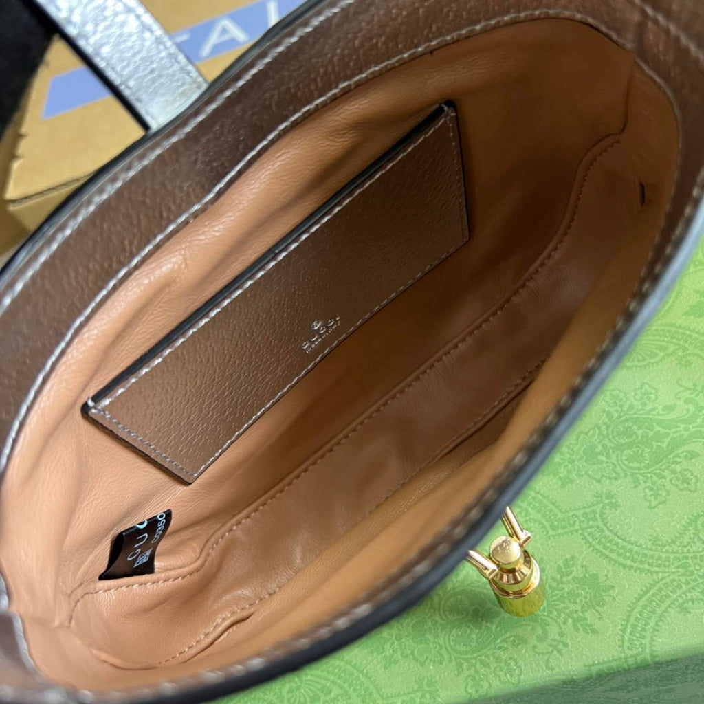 Gucci 675799 Jackie 1961 mini GG shoulder bag Silver leather