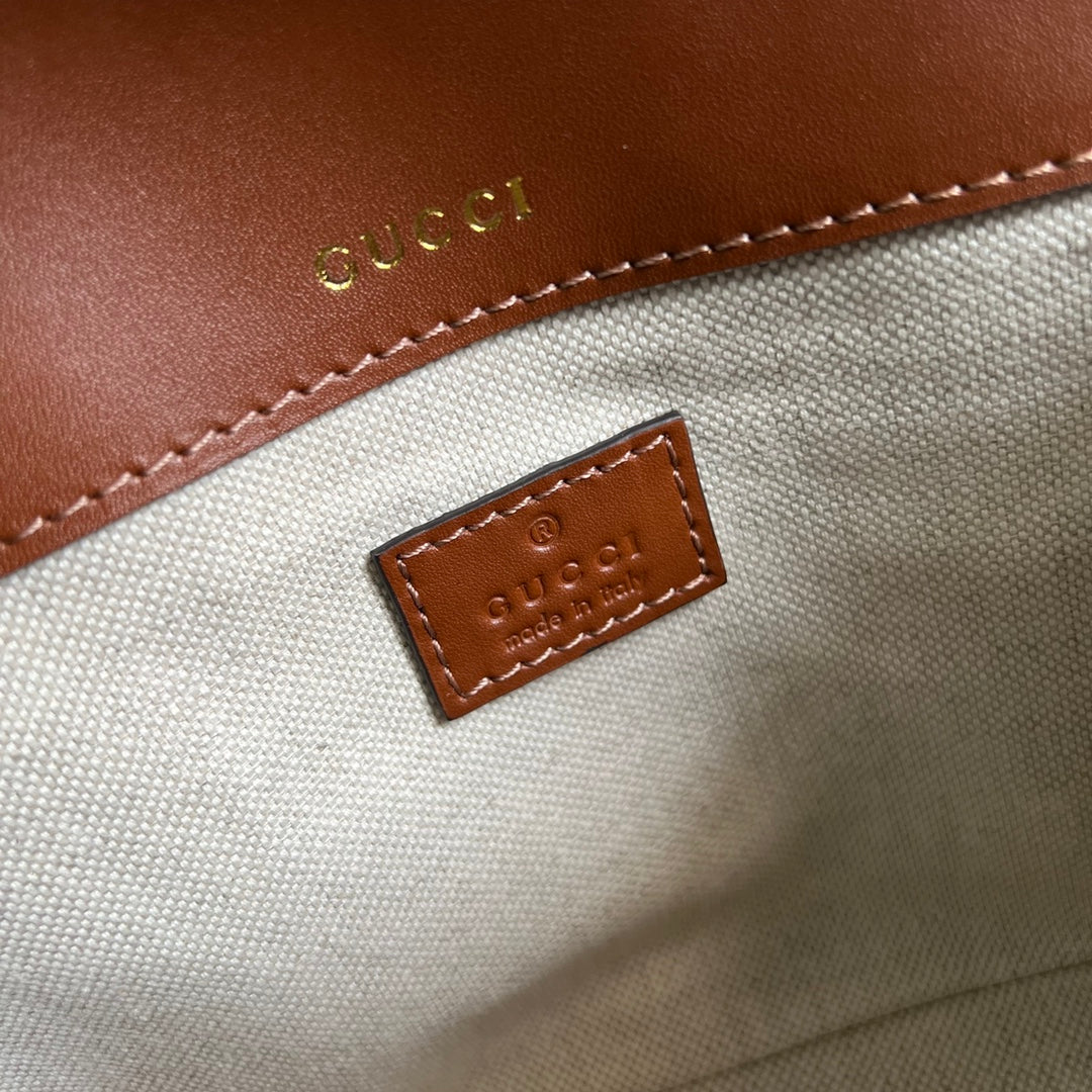 Gucci 675801 Horsebit 1955 GG mini bag Brown leather
