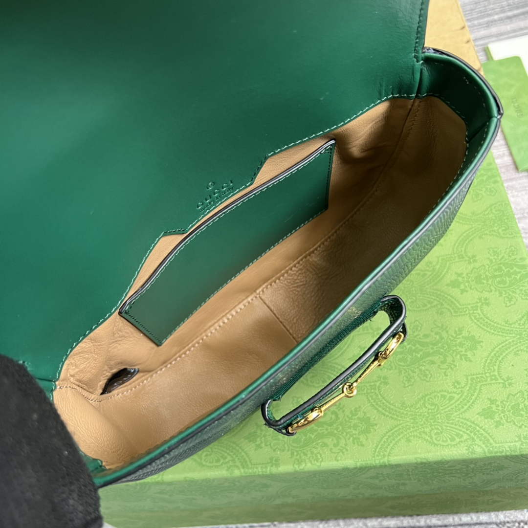 Gucci 675801 Horsebit 1955 lizard mini bag green leather