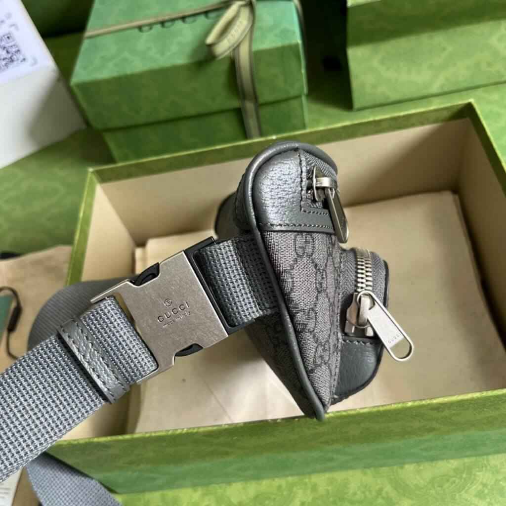 Gucci ‎682933 Belt bag with Interlocking G Gray and ebony GG Supreme