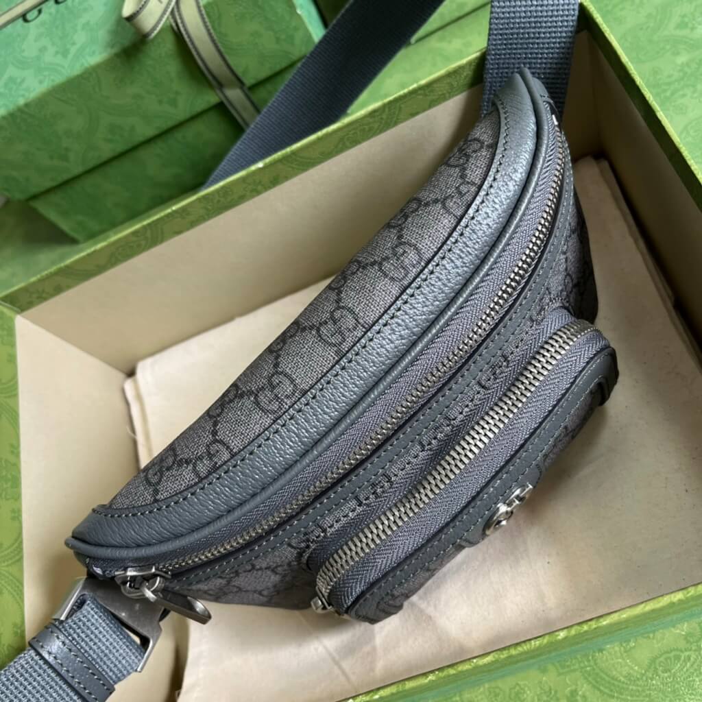 Gucci ‎682933 Belt bag with Interlocking G Gray and ebony GG Supreme