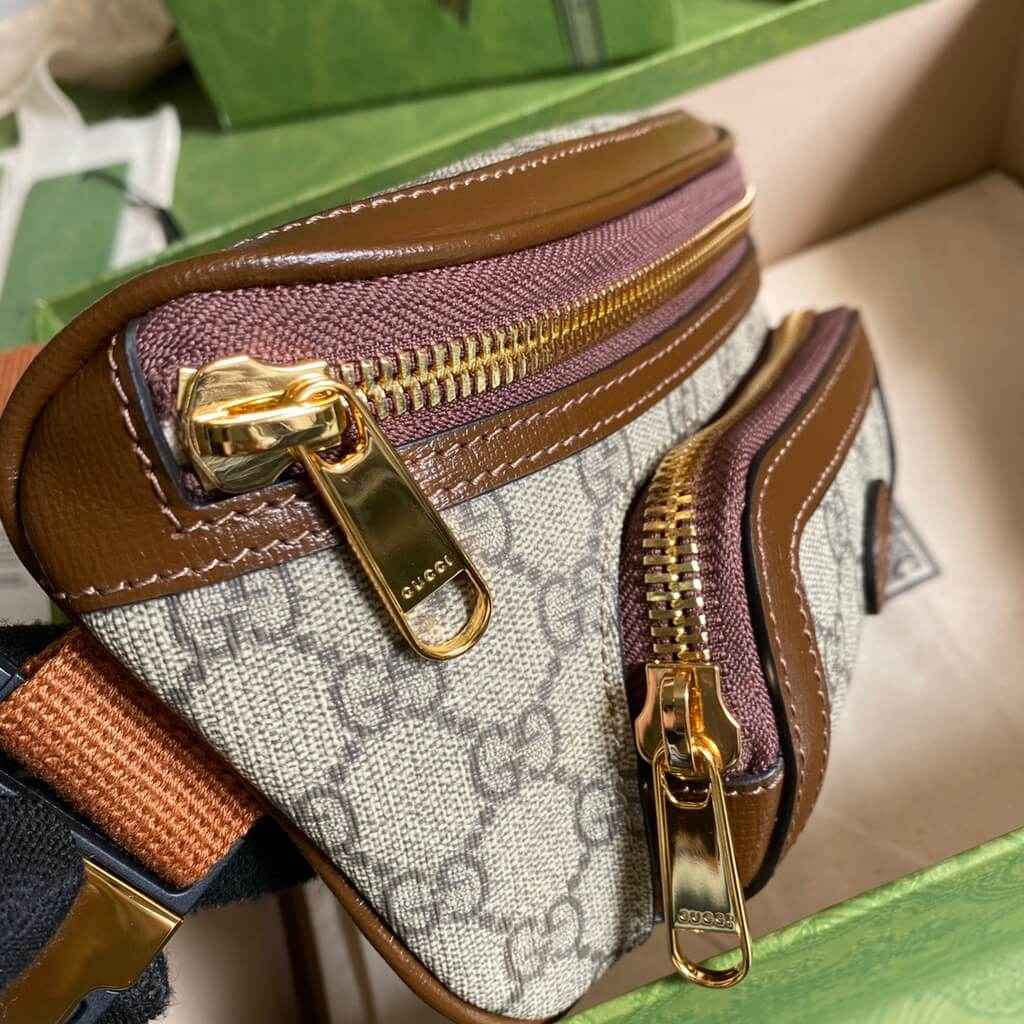 Gucci ‎682933 Belt bag with Interlocking G Beige and ebony GG Supreme