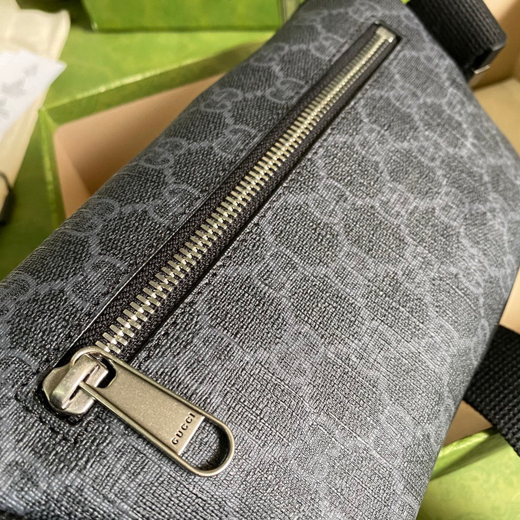 Gucci ‎682933 Belt bag with Interlocking G Black GG Supreme canvas