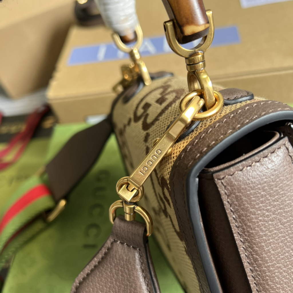 Gucci 686864 Bamboo 1947 jumbo GG mini bag Brown Leather