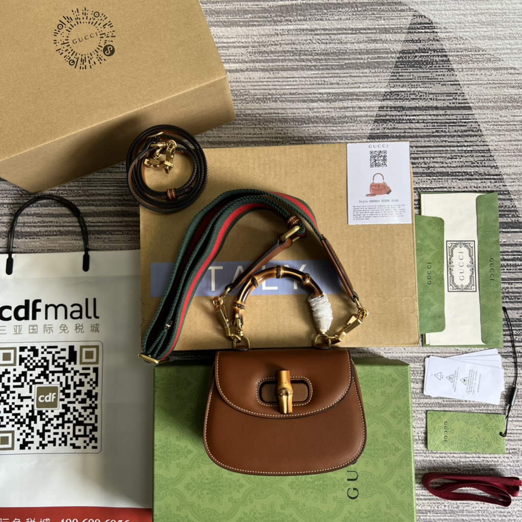 Gucci 686864 Bamboo 1947 mini top handle bag Brown Leather