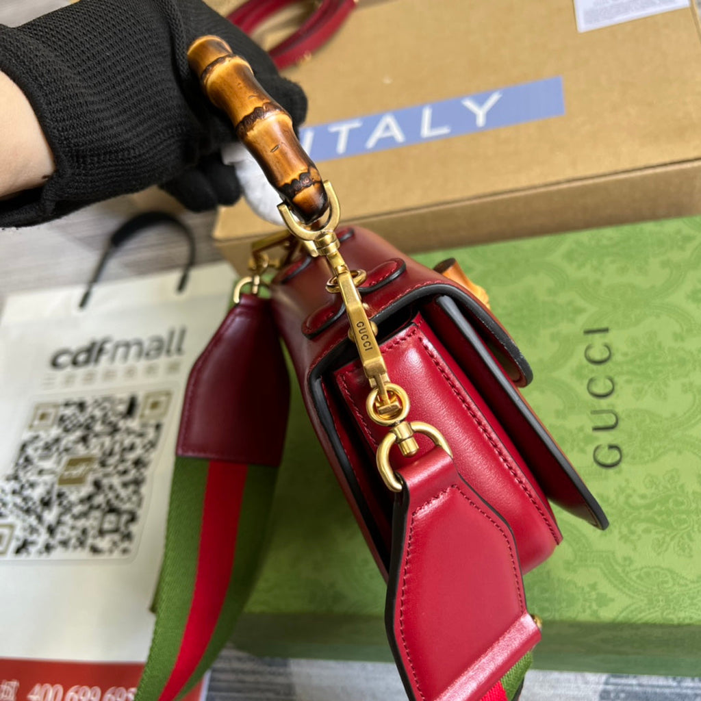 Gucci 686864 Bamboo 1947 mini top handle bag Red