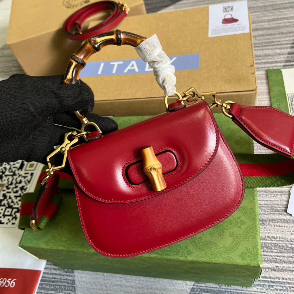 Gucci 686864 Bamboo 1947 mini top handle bag Red