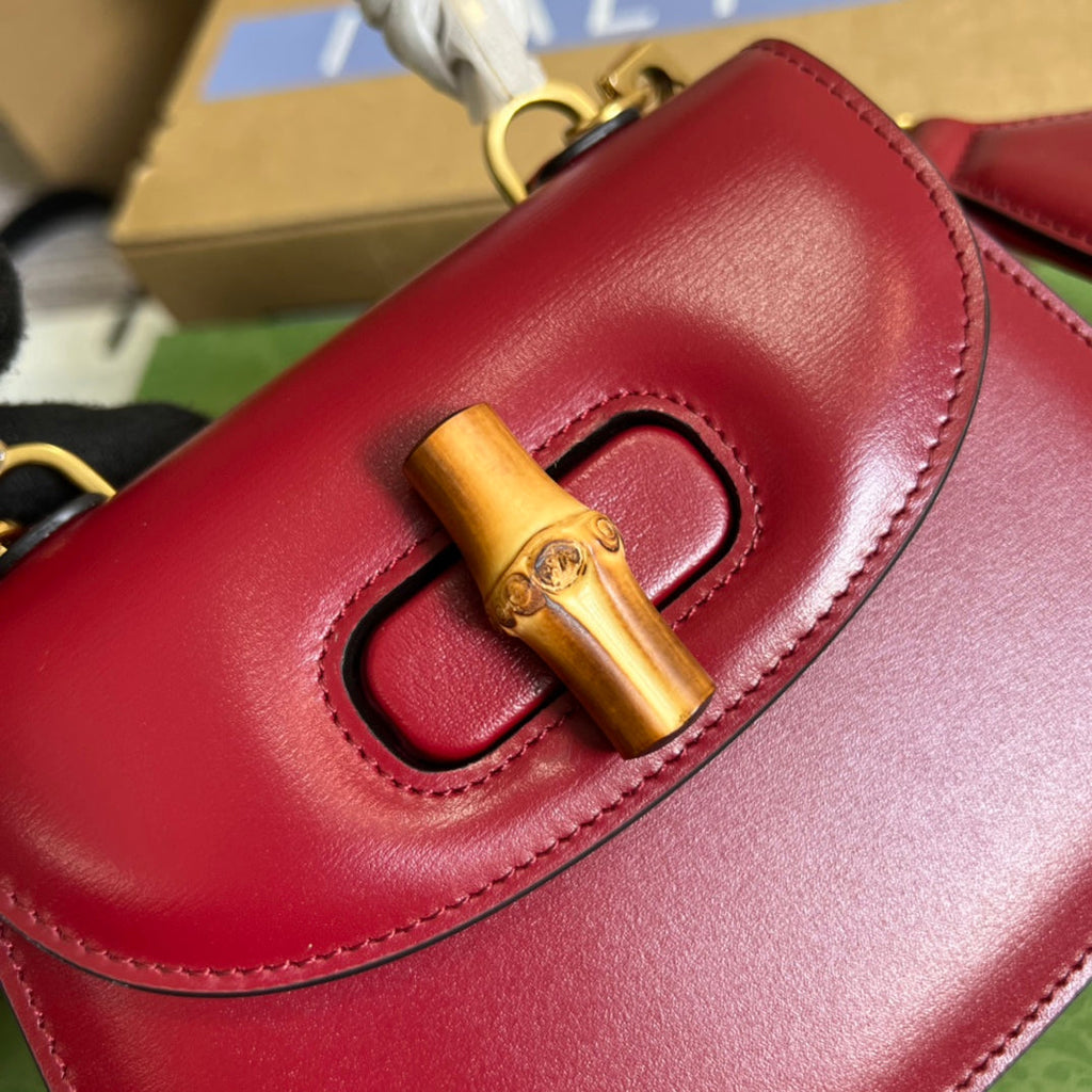 Gucci 686864 Bamboo 1947 mini top handle bag Red
