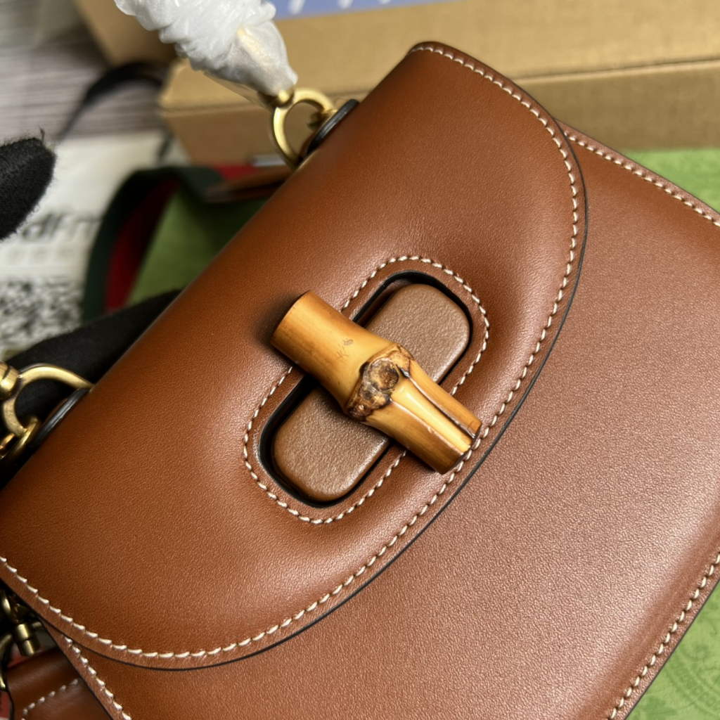 Gucci 686864 Bamboo 1947 mini top handle bag Brown Leather