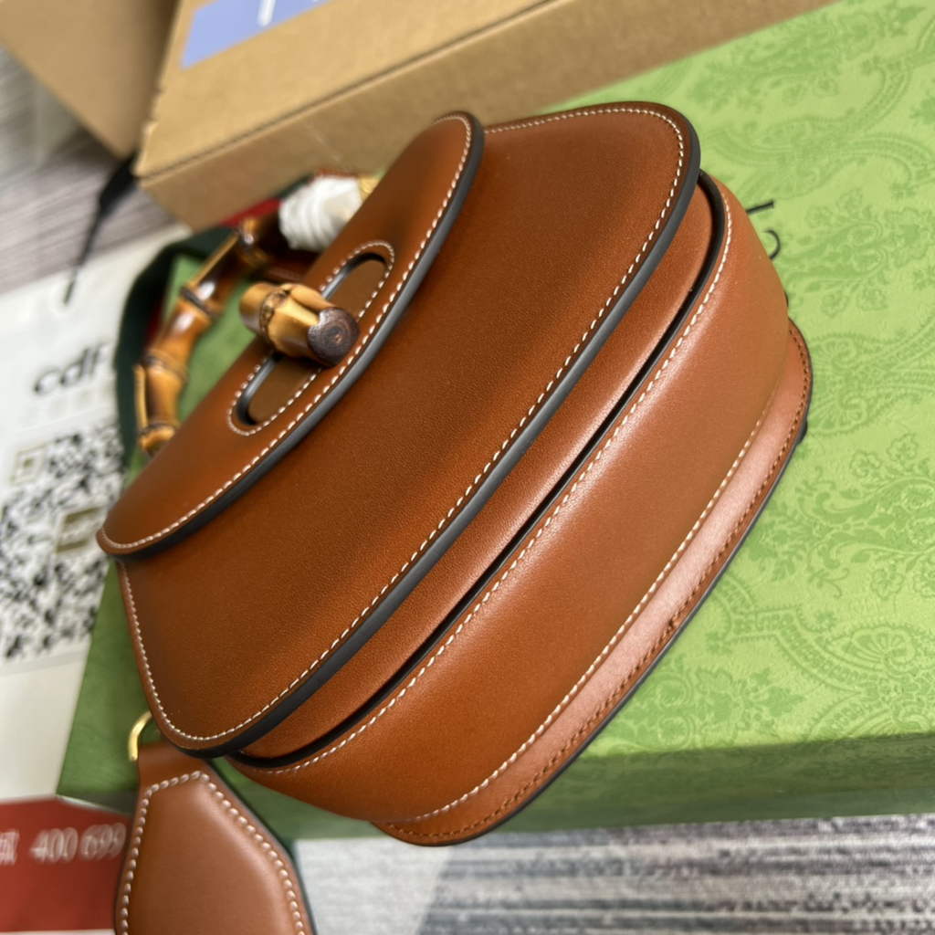 Gucci 686864 Bamboo 1947 mini top handle bag Brown Leather