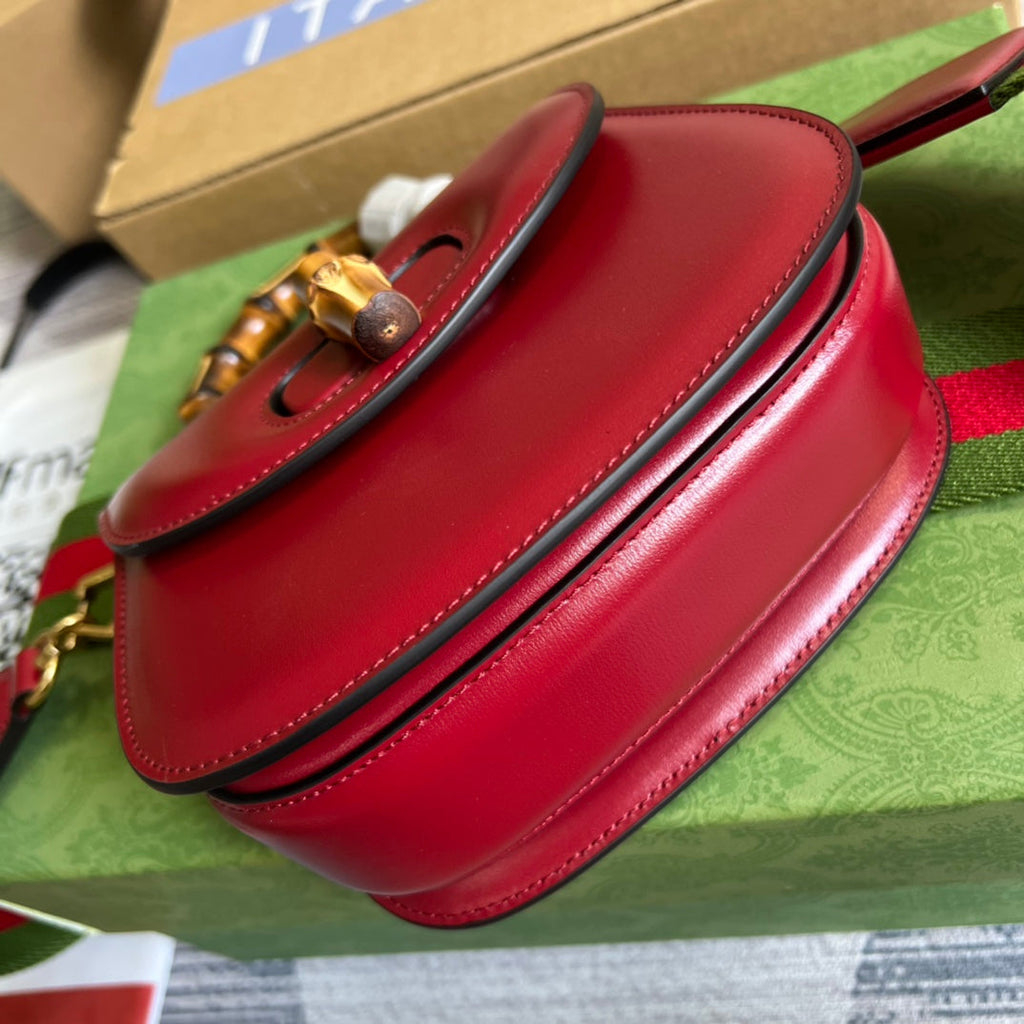 Gucci 686864 Bamboo 1947 mini top handle bag Red