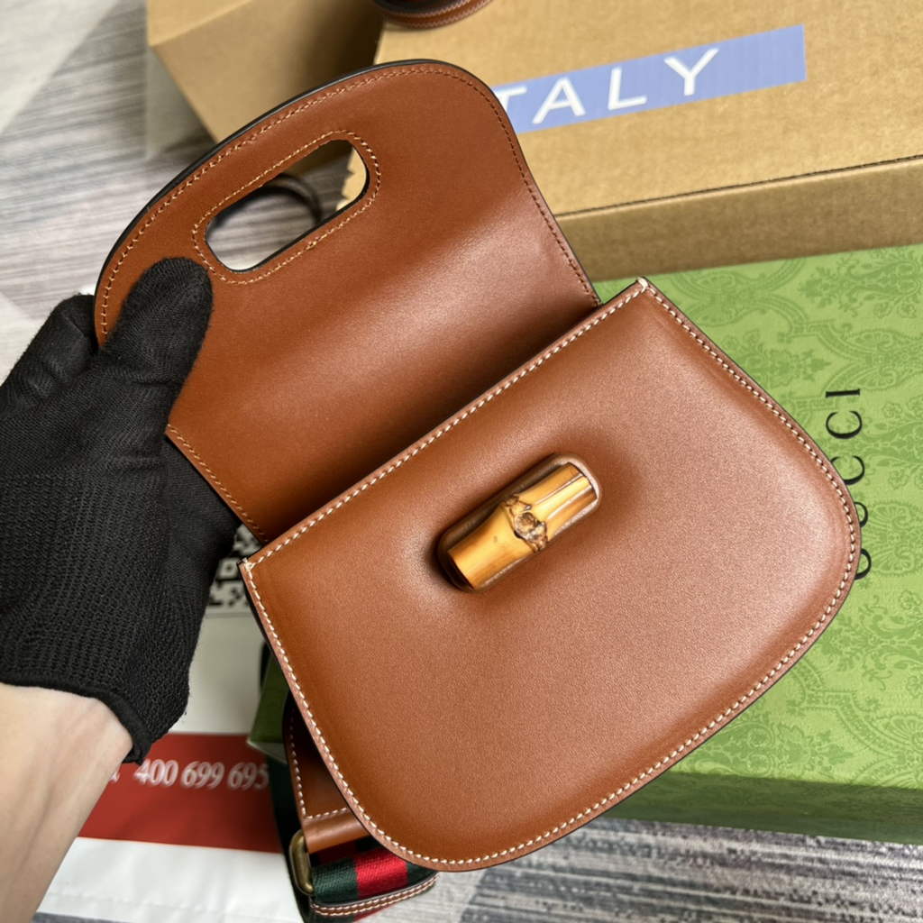 Gucci 686864 Bamboo 1947 mini top handle bag Brown Leather