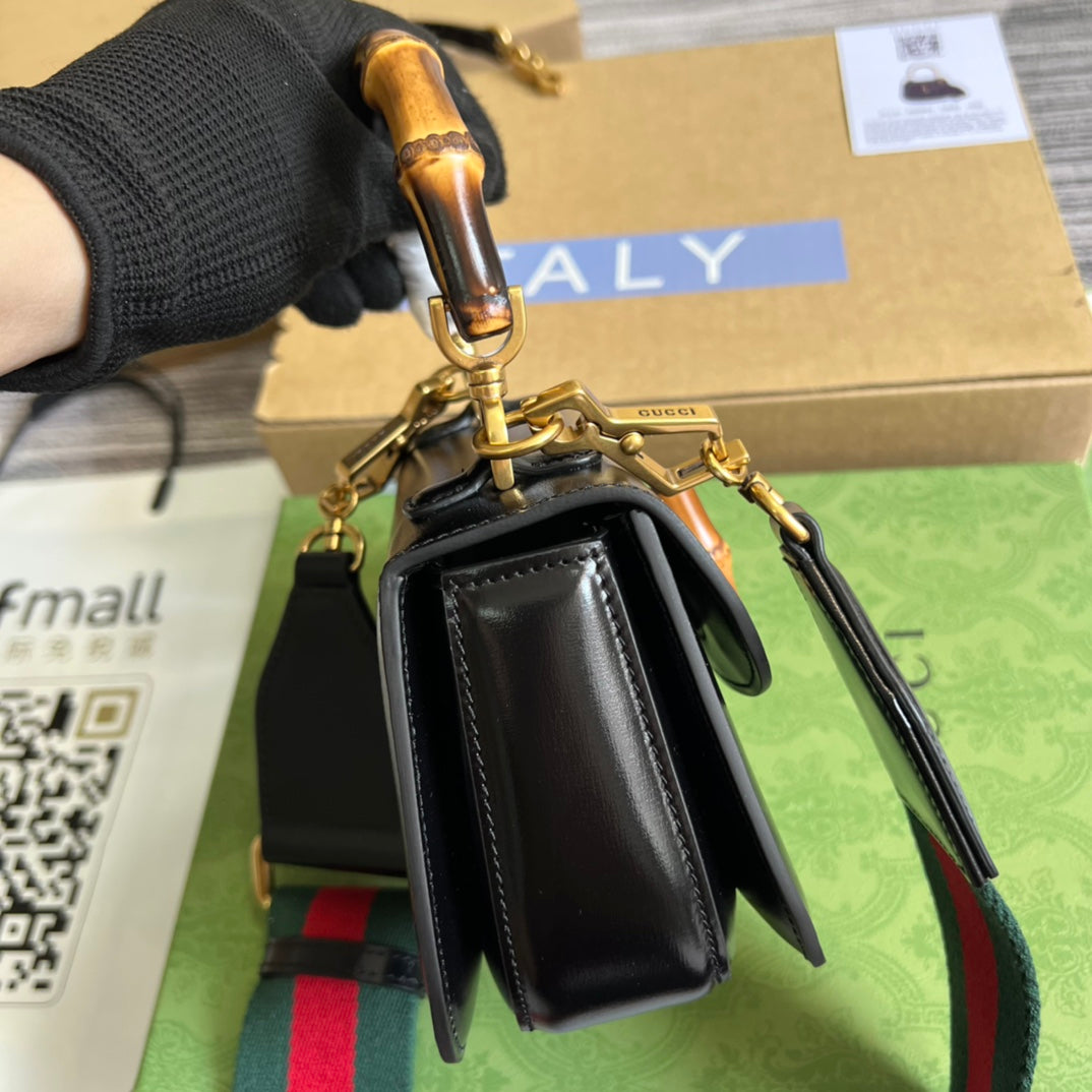 Gucci 686864 Bamboo 1947 mini top handle bag Black