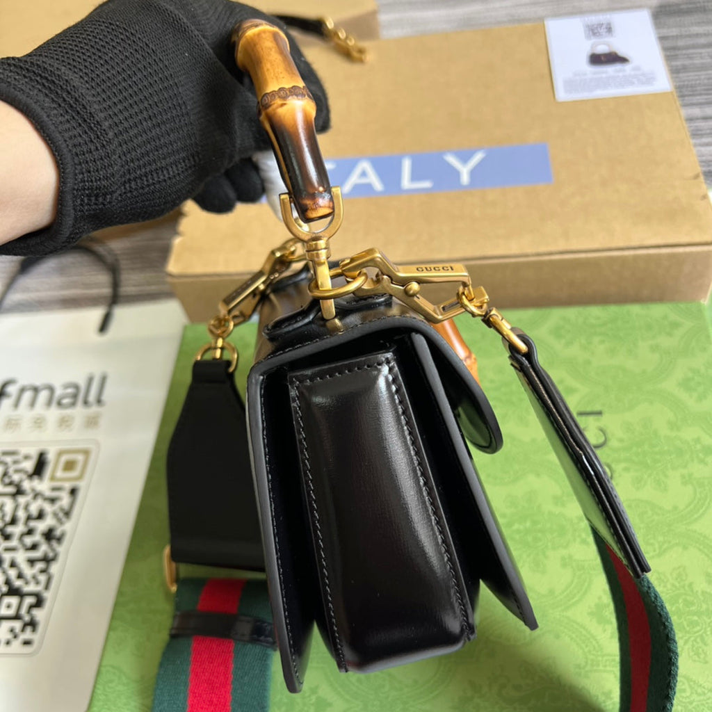 Gucci 686864 Bamboo 1947 mini top handle bag Black