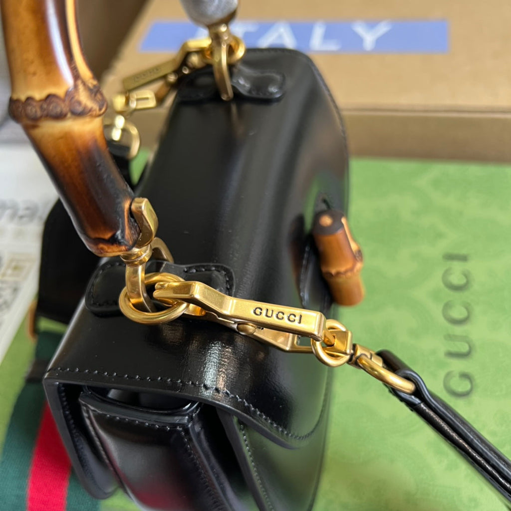 Gucci 686864 Bamboo 1947 mini top handle bag Black