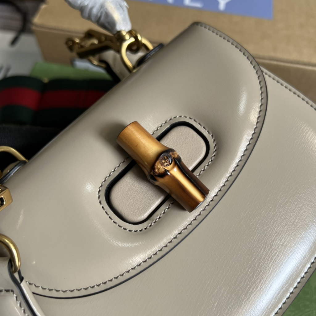 Gucci 686864 Bamboo 1947 mini top handle bag Beige Leather