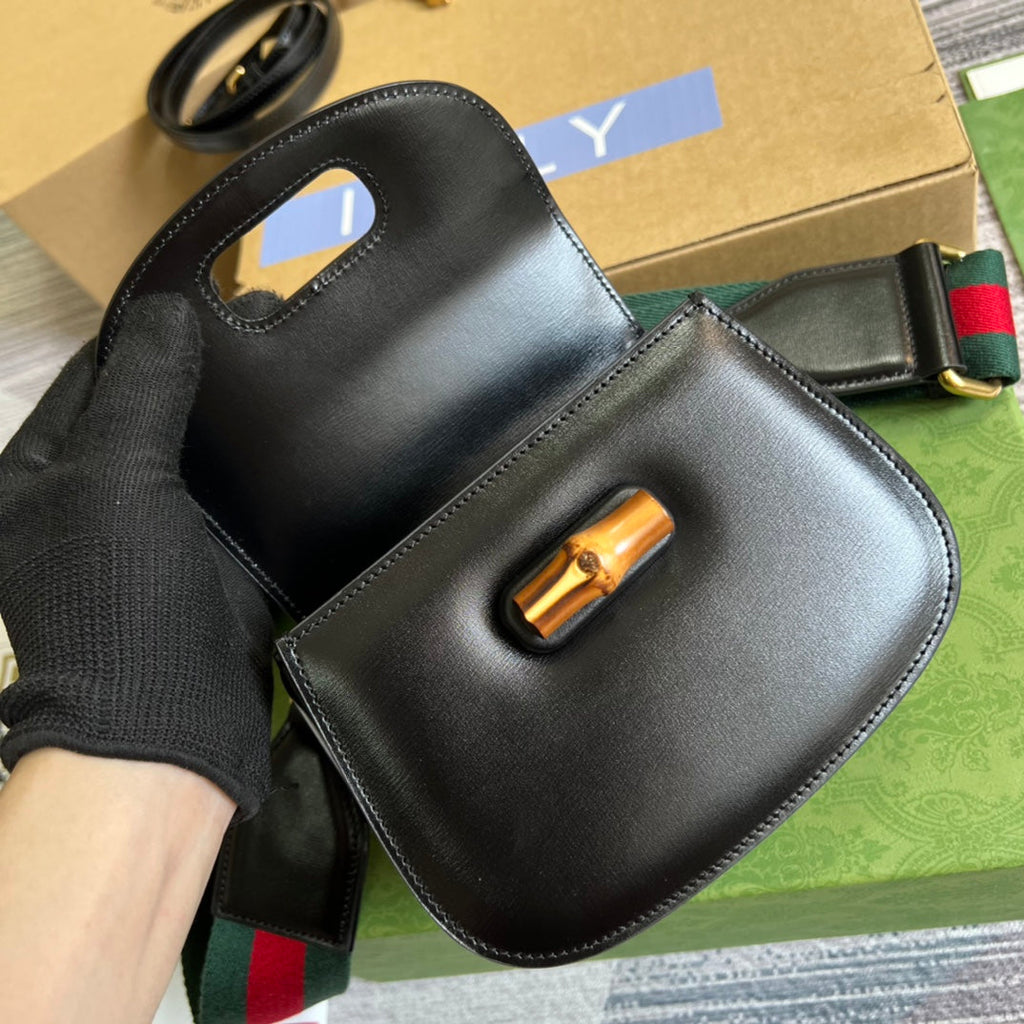Gucci 686864 Bamboo 1947 mini top handle bag Black