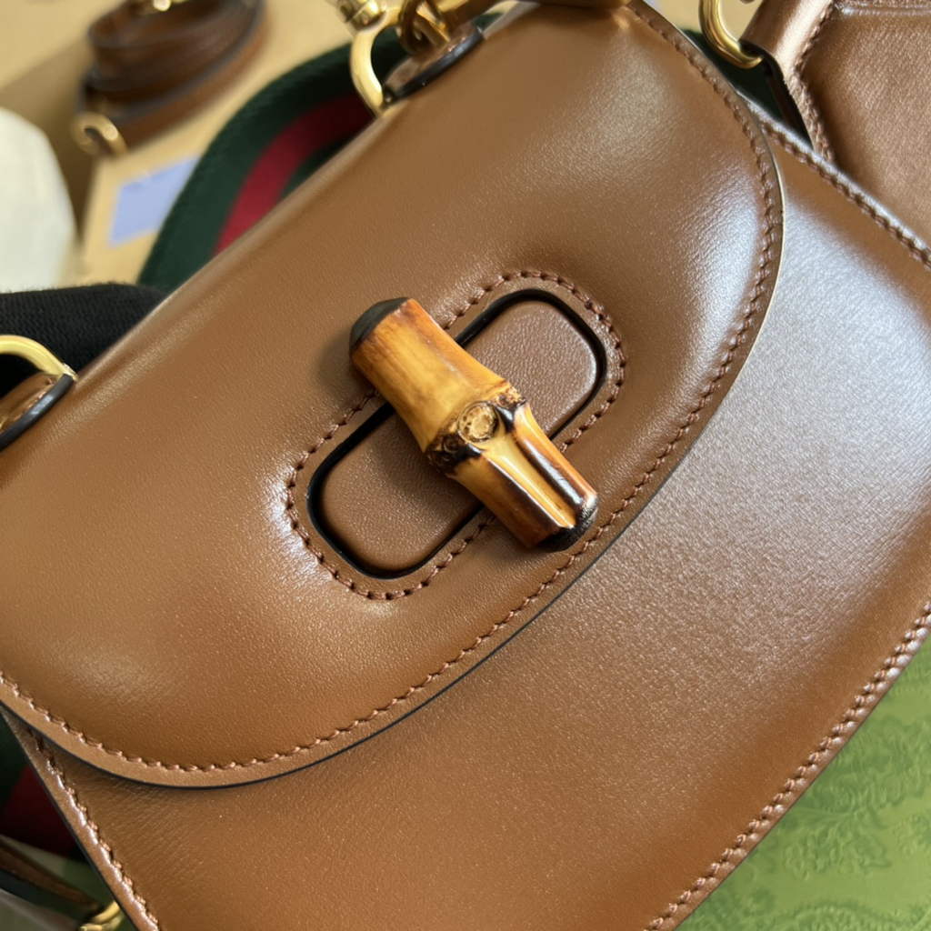 Gucci 686864 Bamboo 1947 mini top handle bag Brown Leather