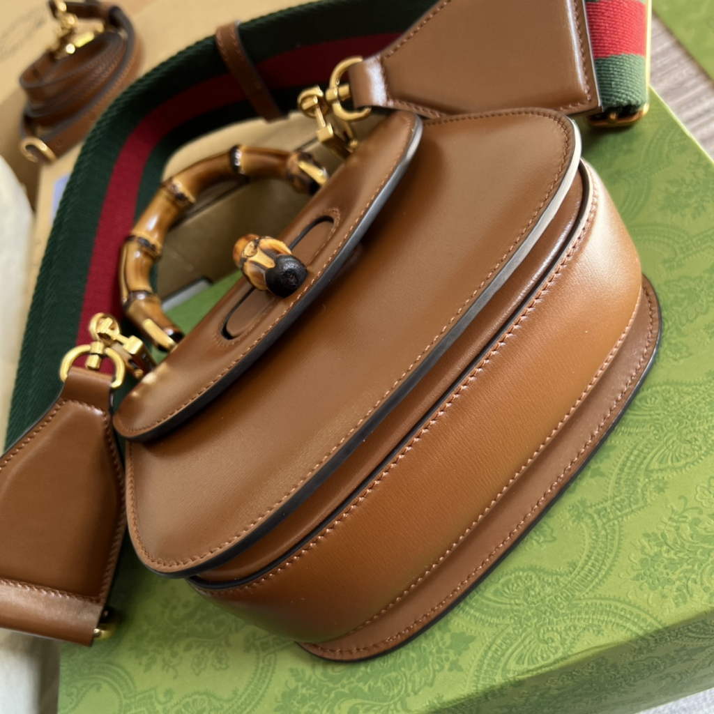 Gucci 686864 Bamboo 1947 mini top handle bag Brown Leather