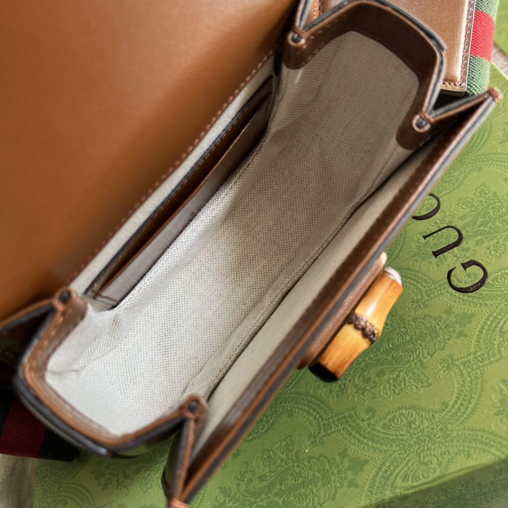 Gucci 686864 Bamboo 1947 mini top handle bag Brown Leather