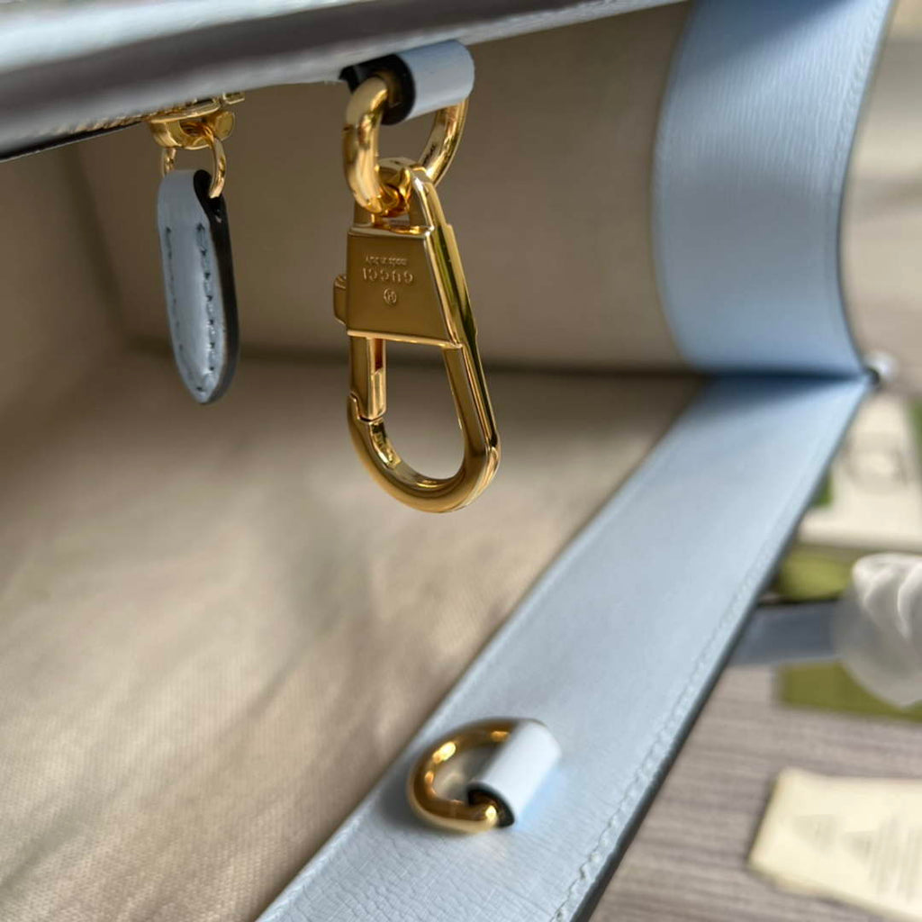 Gucci 687827 Tiger Medium tote bag light blue