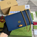Gucci 696817 Diana mini bag with bamboo Navy Blue leather