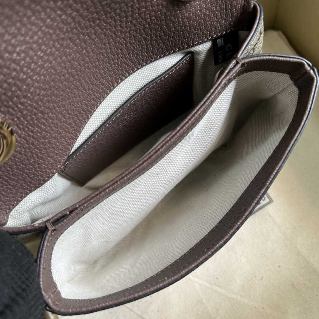 Gucci ‎698643 Blondie mini bag in GG Supreme brown leather