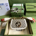 Gucci ‎698643 Blondie mini bag in GG Supreme beige leather