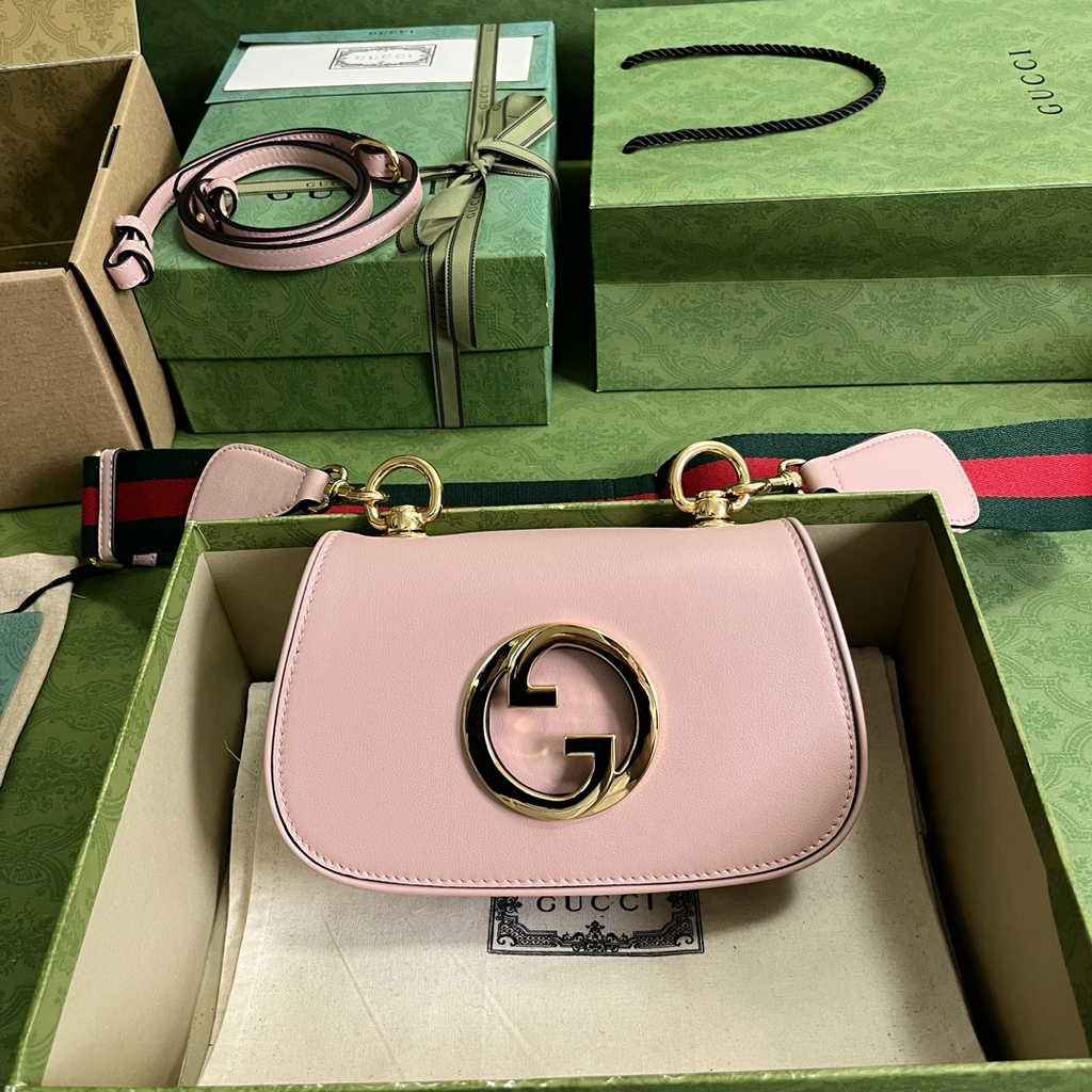 Gucci ‎698643 Blondie mini bag in cuir leather pink