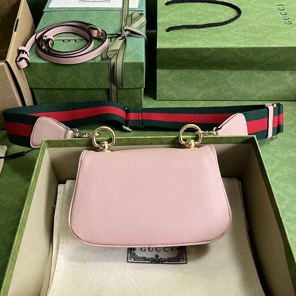 Gucci ‎698643 Blondie mini bag in cuir leather pink