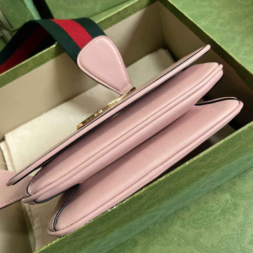 Gucci ‎698643 Blondie mini bag in cuir leather pink